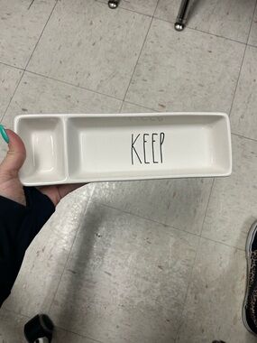 Rae Dunn Ceramic 'KEEP' Catchall Tray